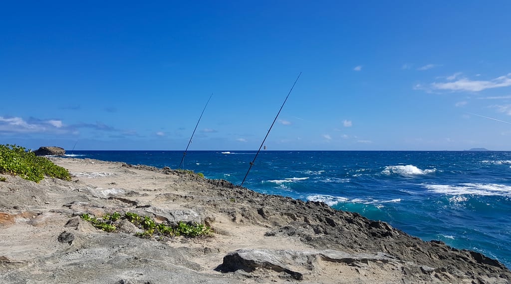 Fishing poles are ready, Oahu, Hawaii