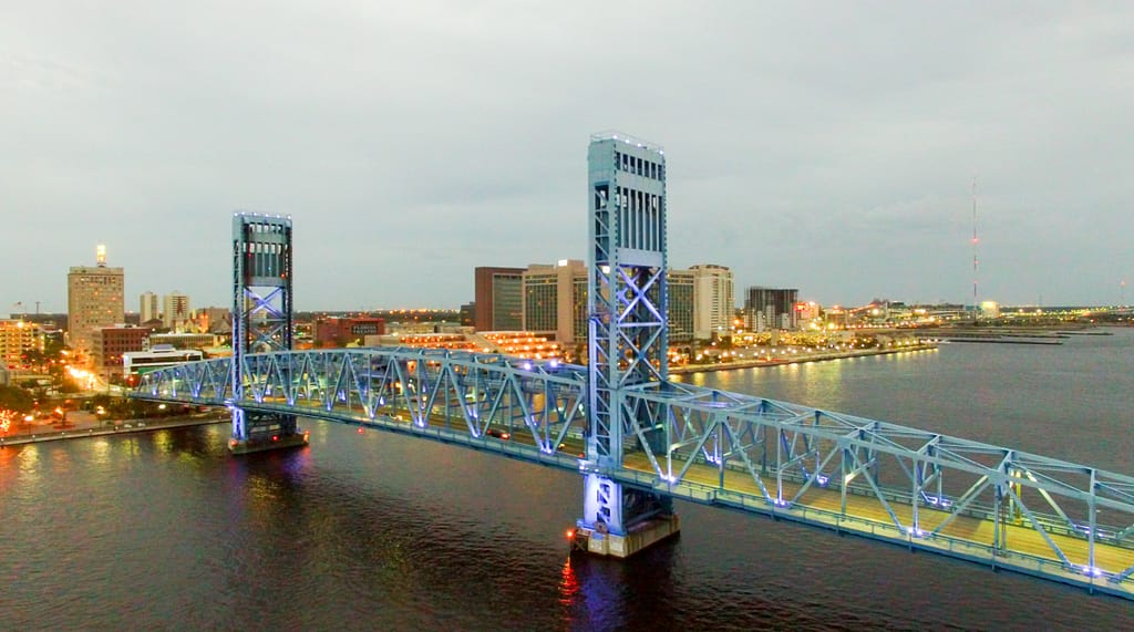 Jacksonville Main Street Bridge at night, Florida