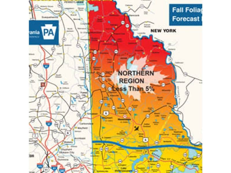 Pocono Mountains Fall Foliage Map